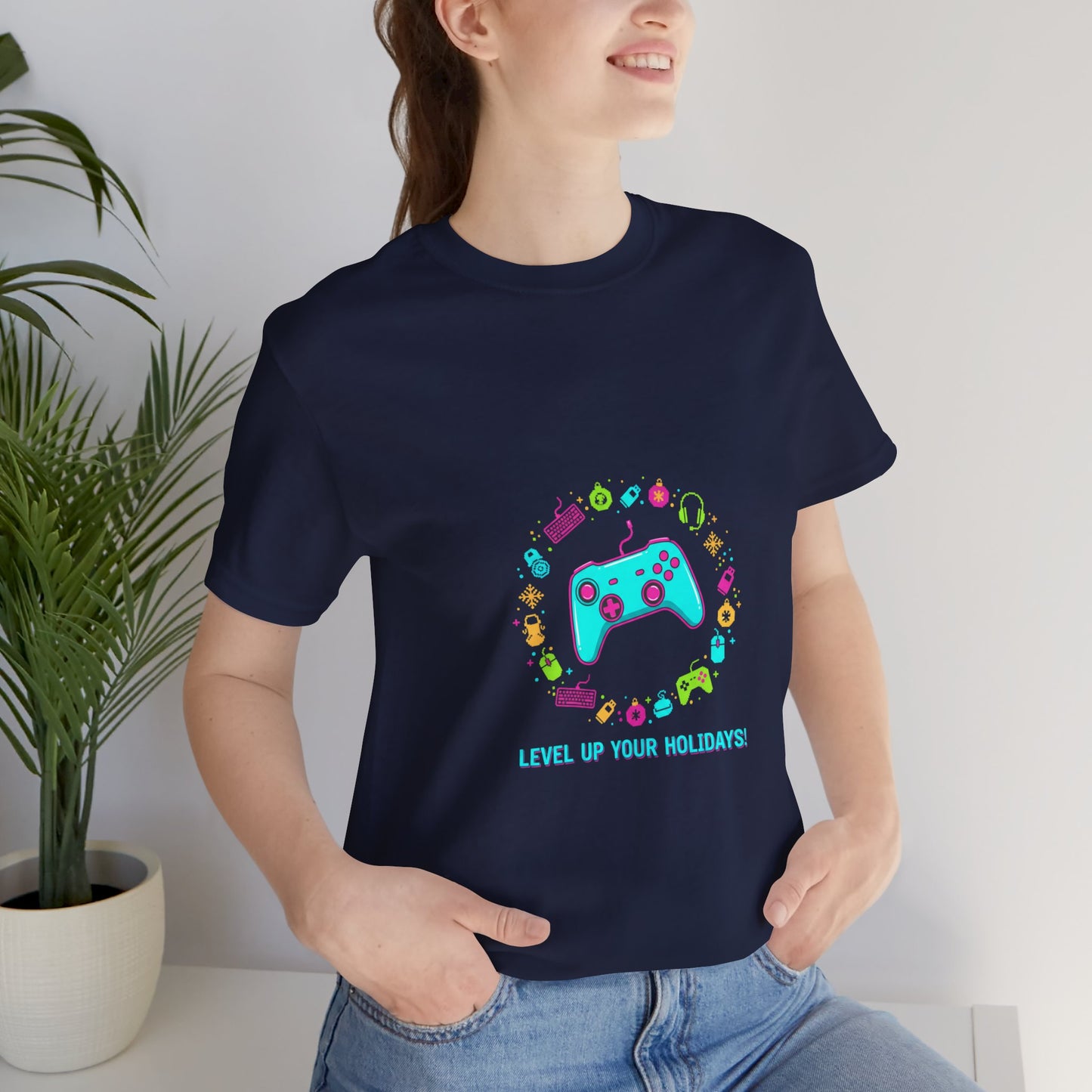 Level Up Your Holidays Tee | Gamer Shirt, Pixel Controller Design