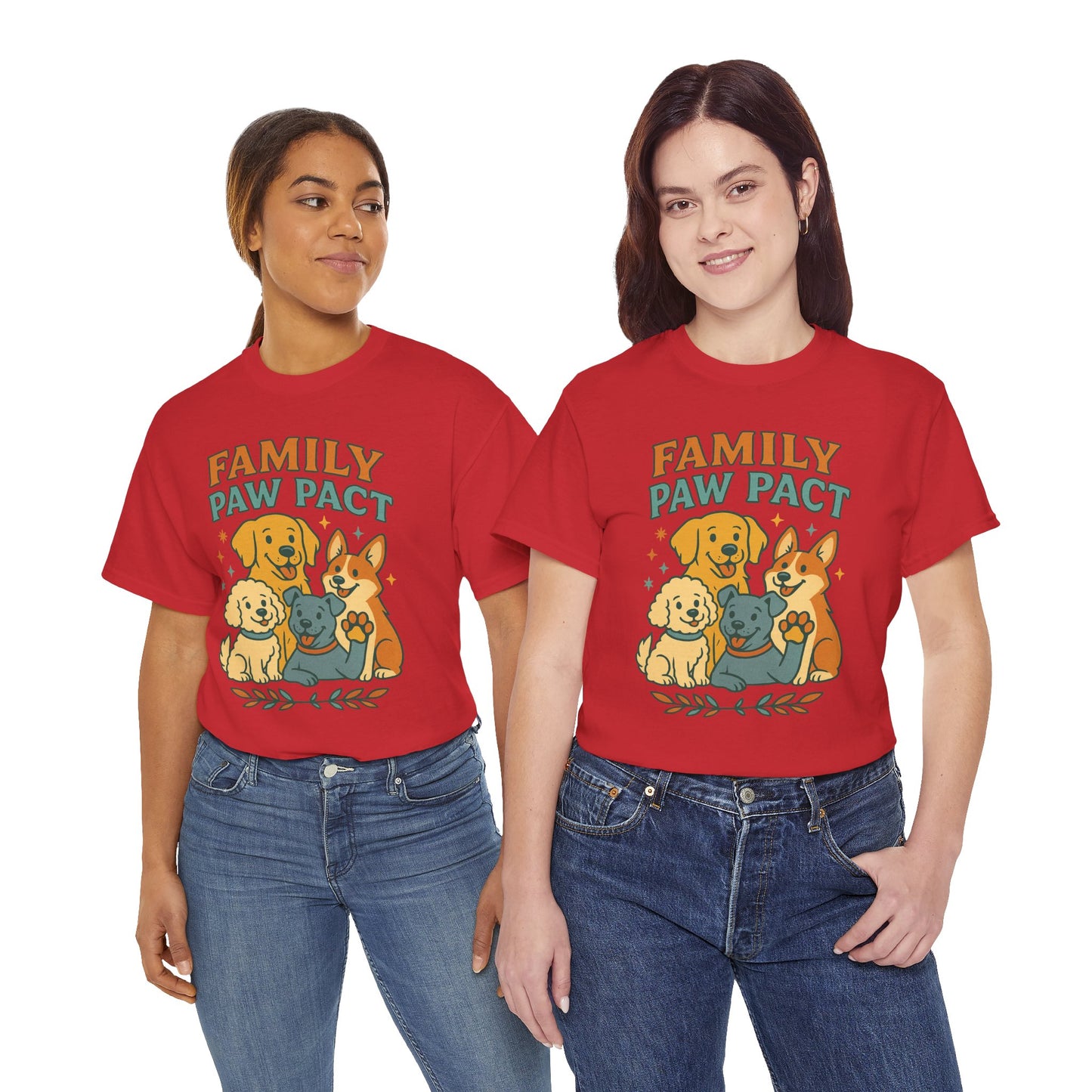 Paw Pact Family Tee: Dog Lovers Shirt, Unisex Cotton Tee, Pet Lover Gift, Animal Family T-Shirt, Adoption Celebration Apparel