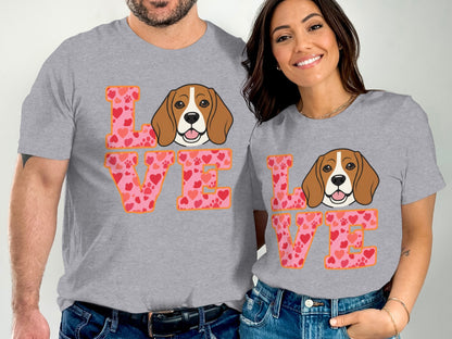 Cute Love Beagle Graphic Couple Matching Shirt product type