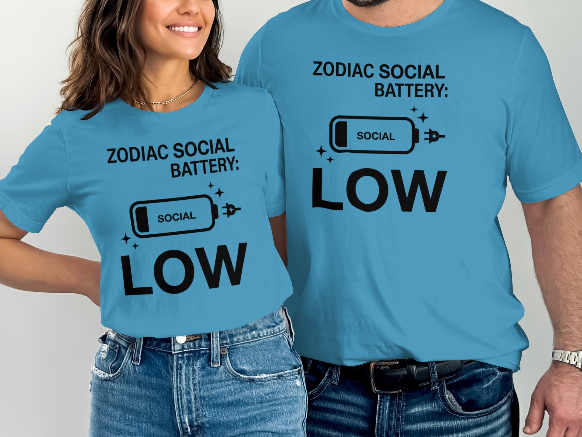 Zodiac Social Battery Low Design Matching Shirts