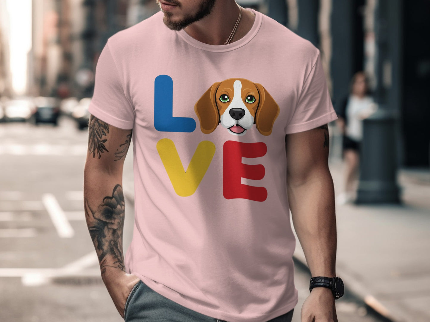 Colorful Love with Dog Graphic Design T-Shirt product type