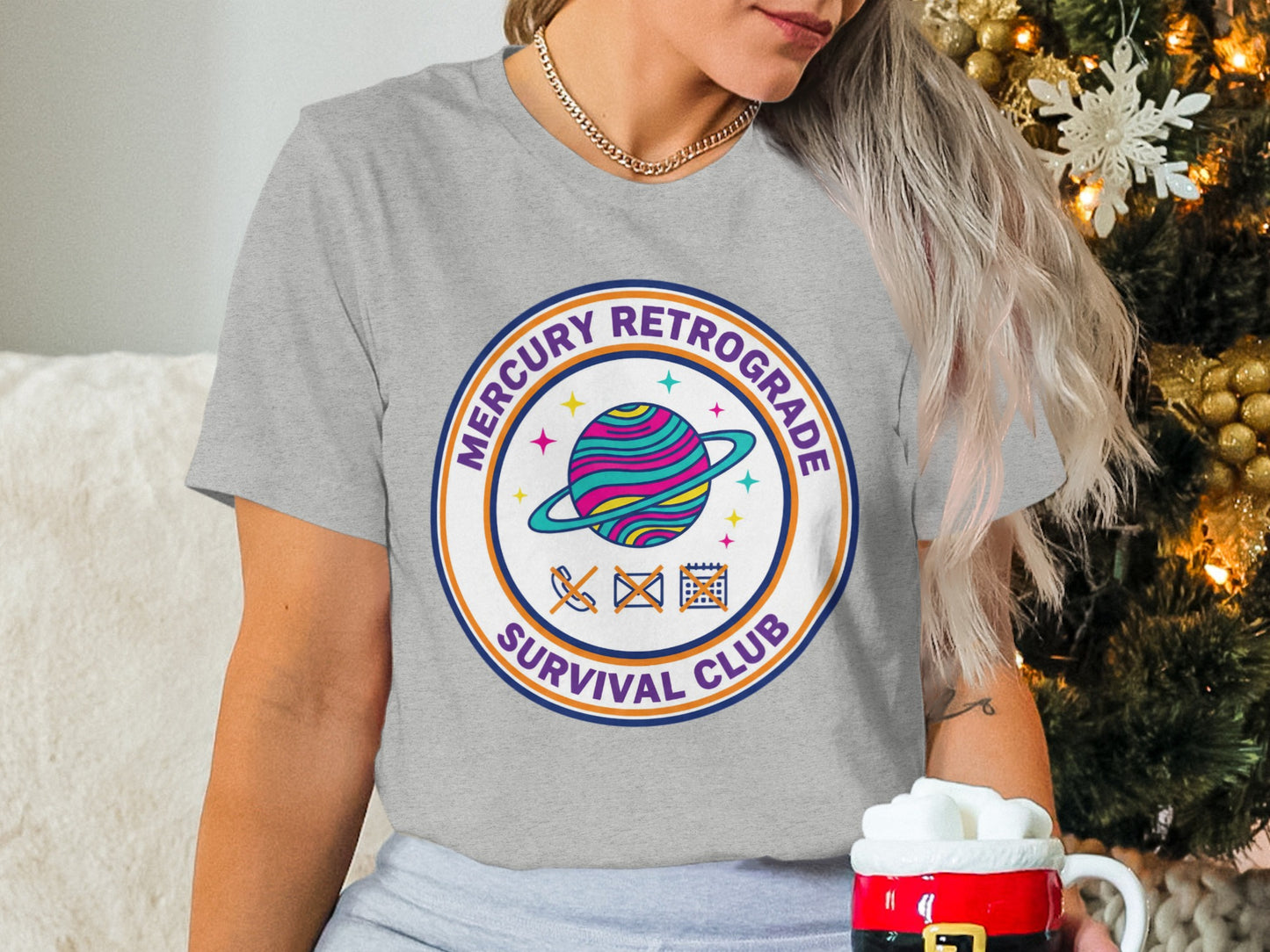 Mercury Retrograde Survival Club Printed T-Shirt
