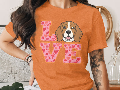 Love Beagle Graphic T-Shirt Cute Dog Lover Product