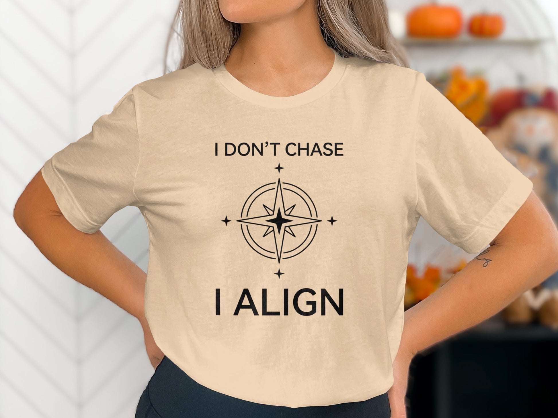 I Don't Chase I Align Compass Design T-shirt
