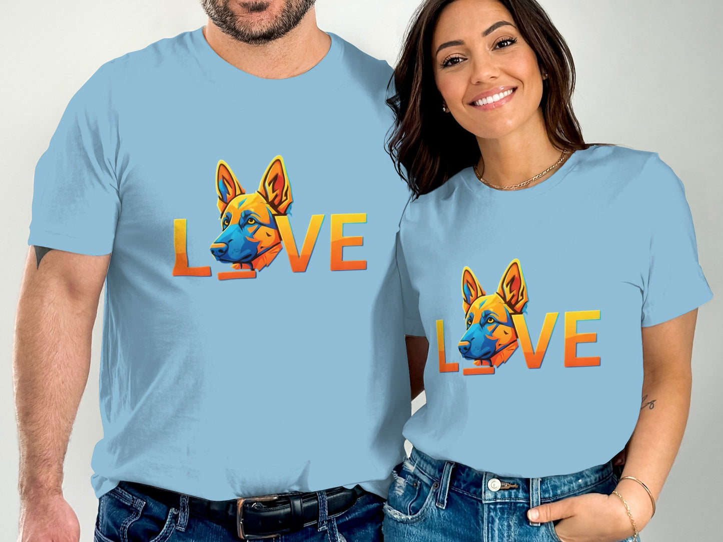 Love German Shepherd Graphic Blue T-Shirt product type