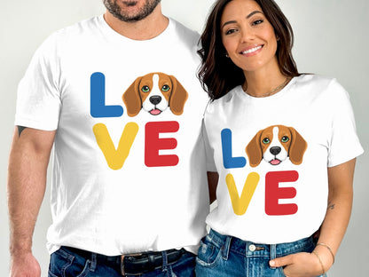 Love Dog Print Matching Couple T-shirts product type