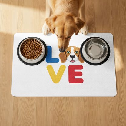 Colorful Love Print Dog Feeding Mat product type