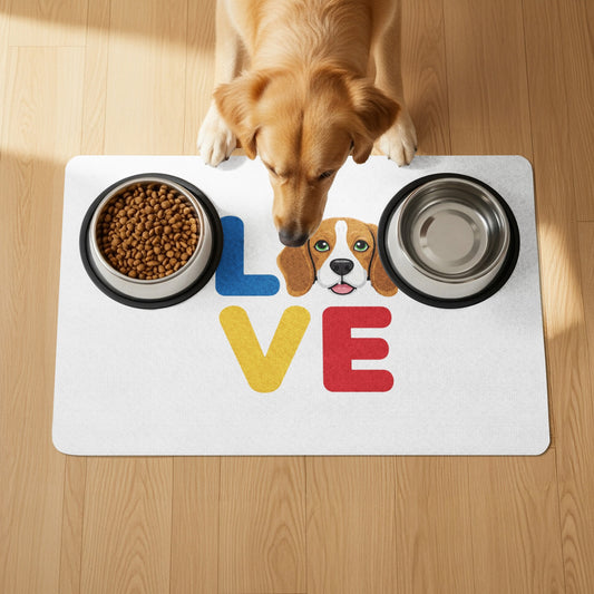 Colorful Love Print Dog Feeding Mat product type