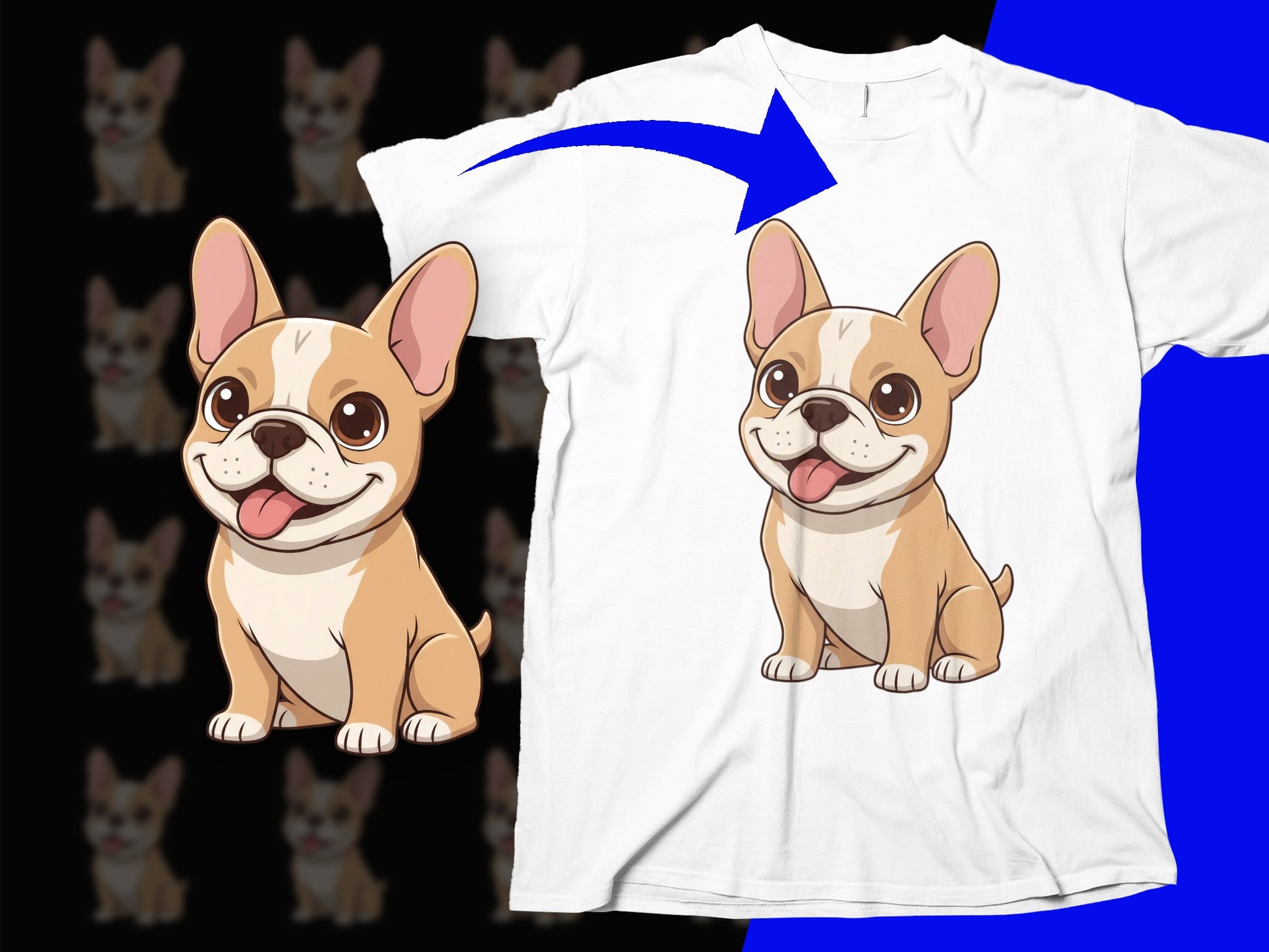 Cute French Bulldog T-Shirt, Cartoon Dog Graphic Tee, Animal Lover Gift, Unisex and Kids Sizes Available