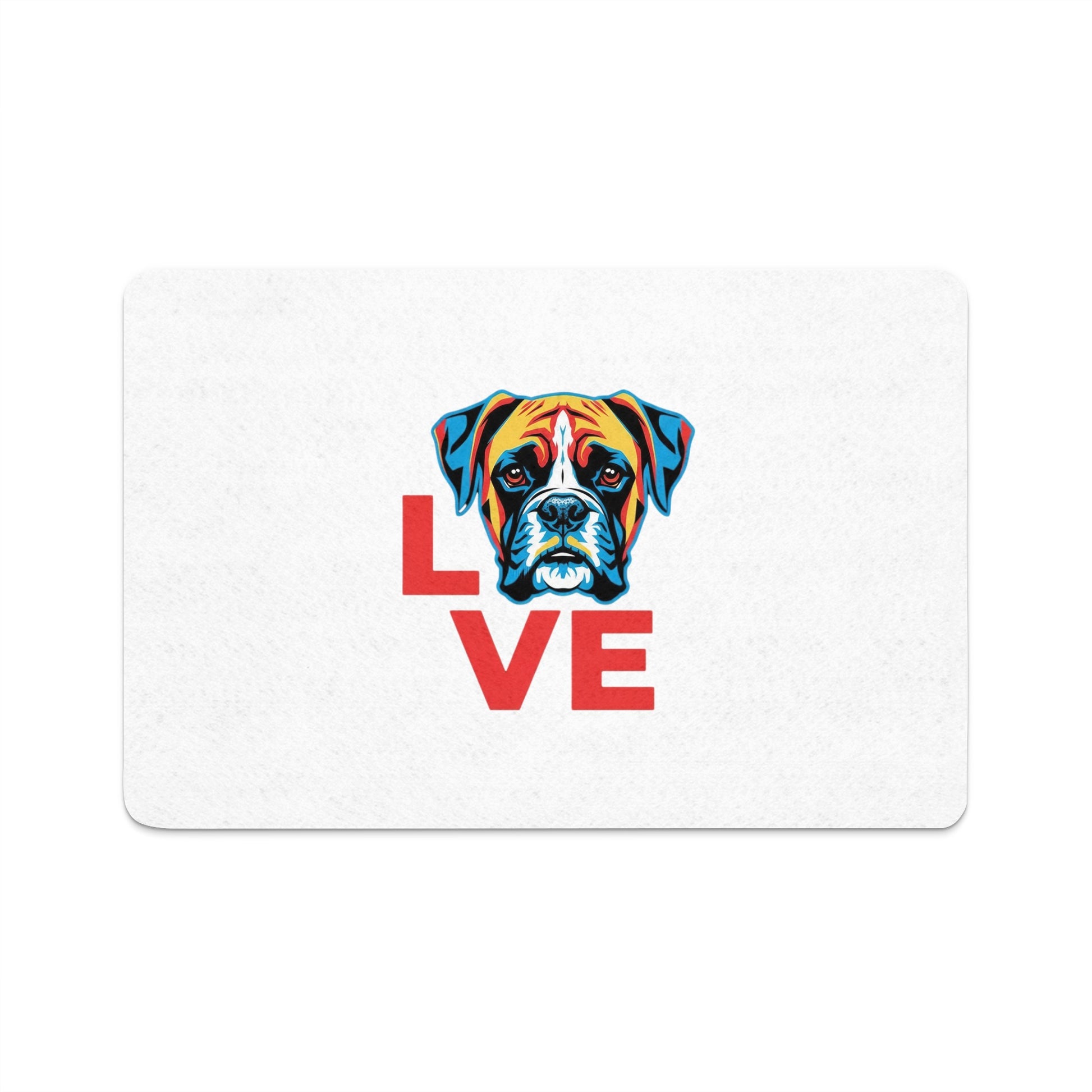 Colorful Boxer Dog Love Graphic Design Bath Mat product