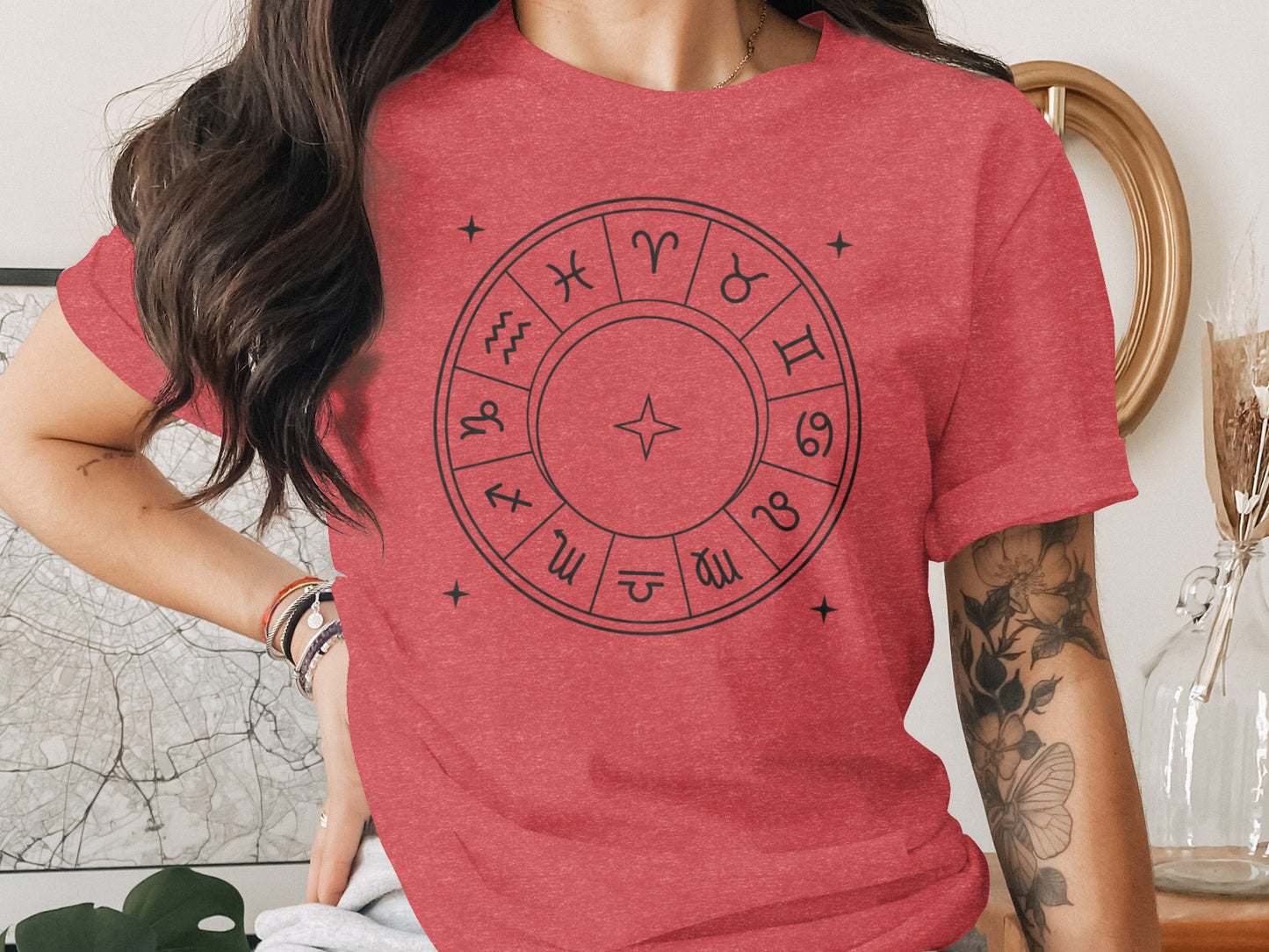 Stylish Zodiac Graphic Tee Astrological Sign T shirt