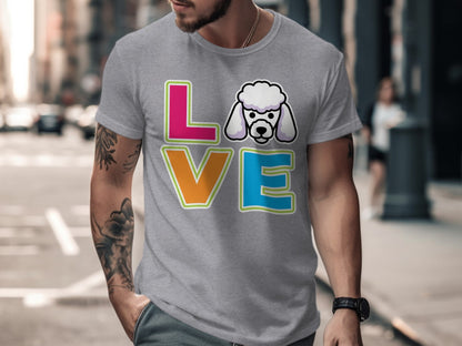Colorful Love Graphic Shirt Featuring Poodle Design product