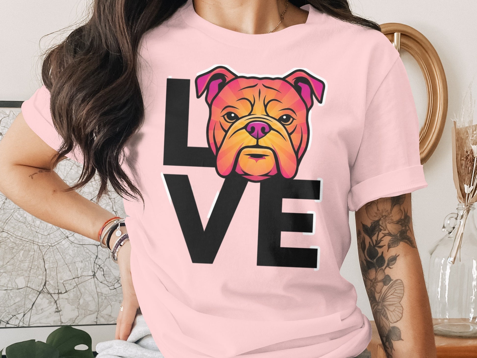 Love Bulldog Graphic Tee Shirt Product Type