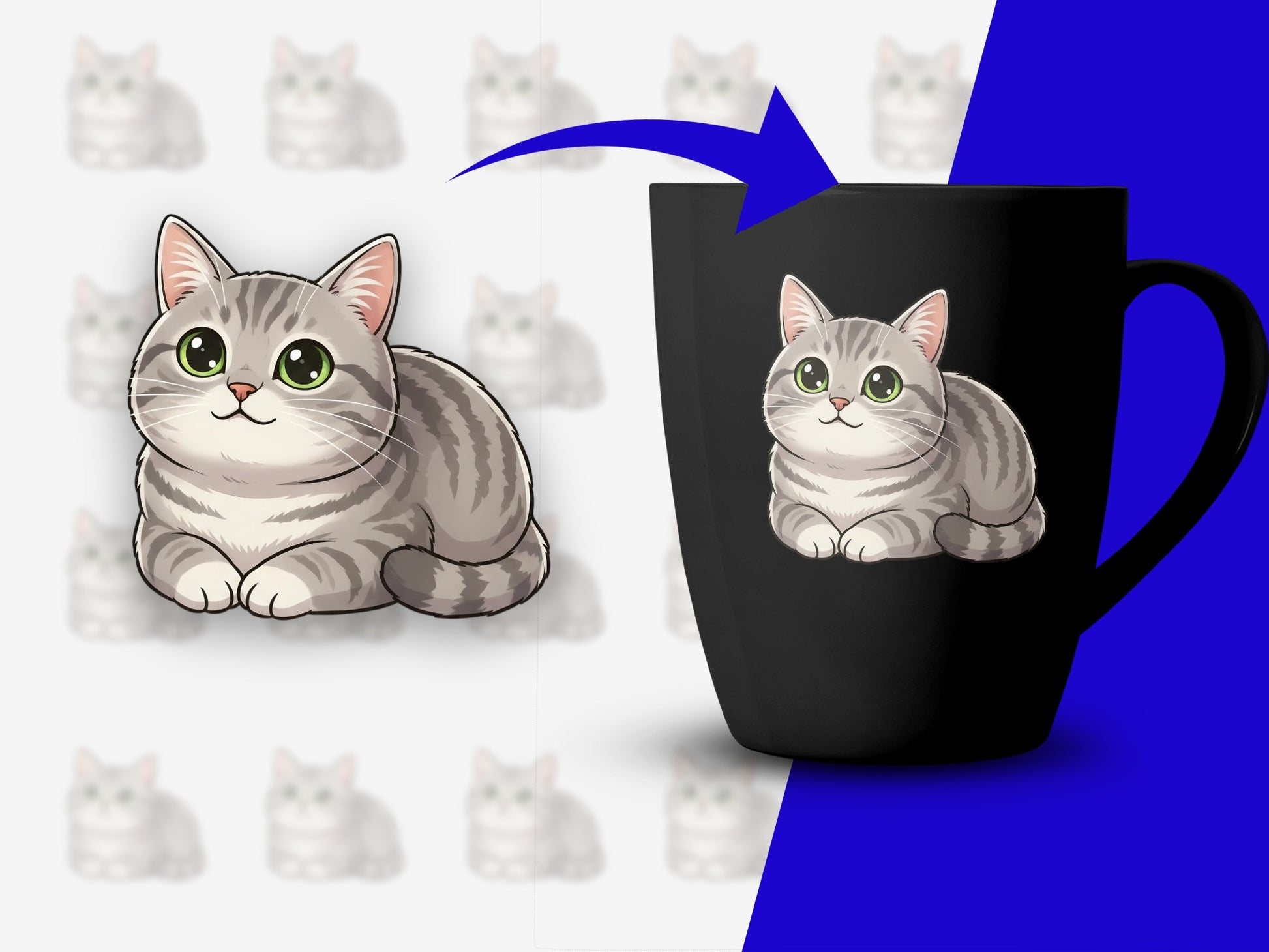 Cute Cat Mug, Grey Tabby Kitten Coffee Cup, Perfect Gift for Cat Lovers, Animal Themed Kitchen Decor