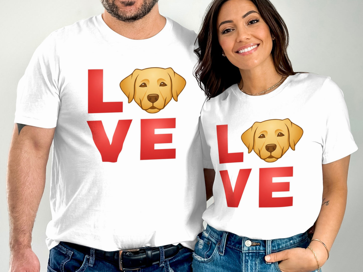Cute Dog Love Graphic Couple Matching T-shirt product
