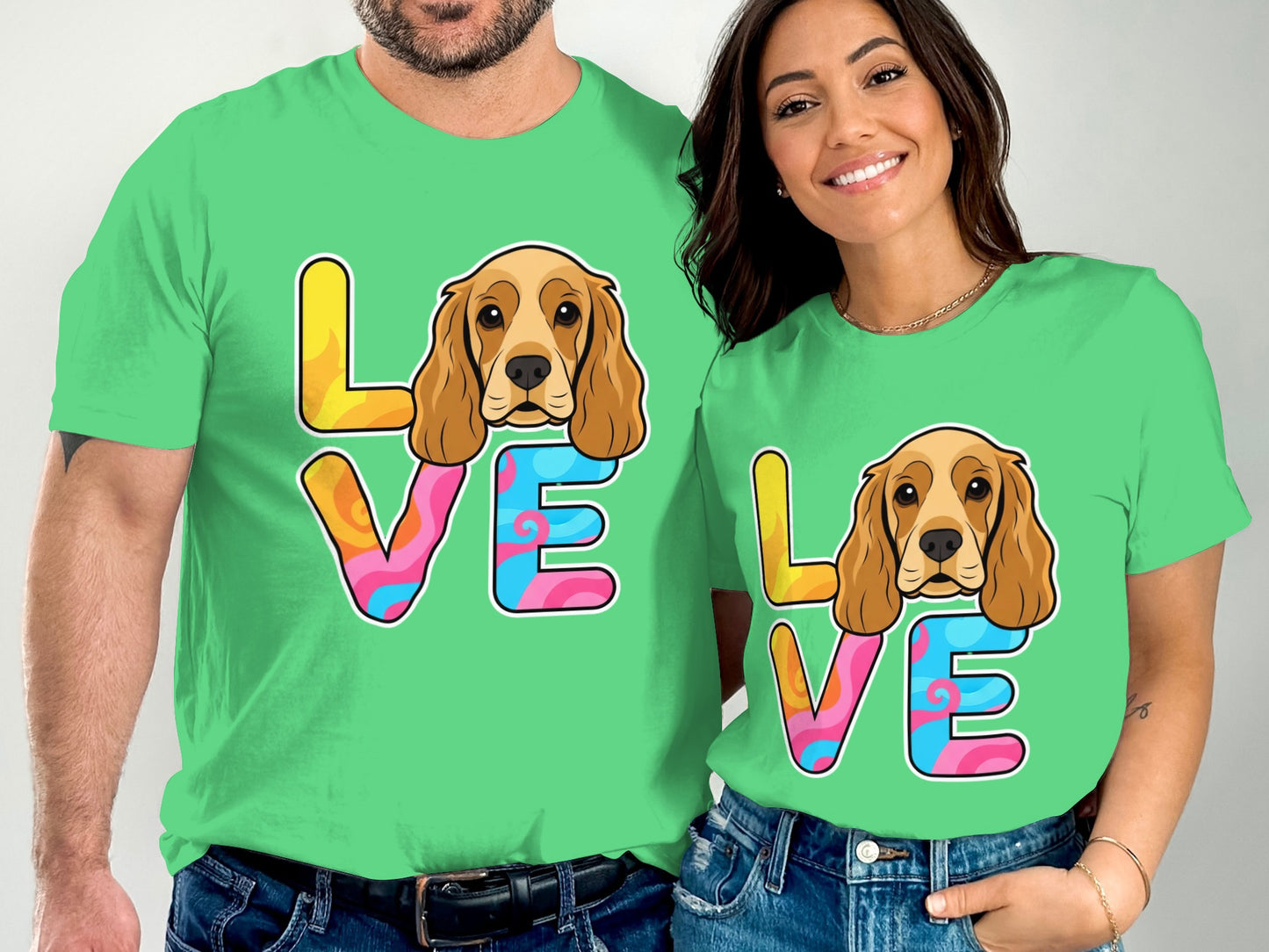 Dog Face Love Cocker Spaniel Lovers Graphic Design T-Shirt