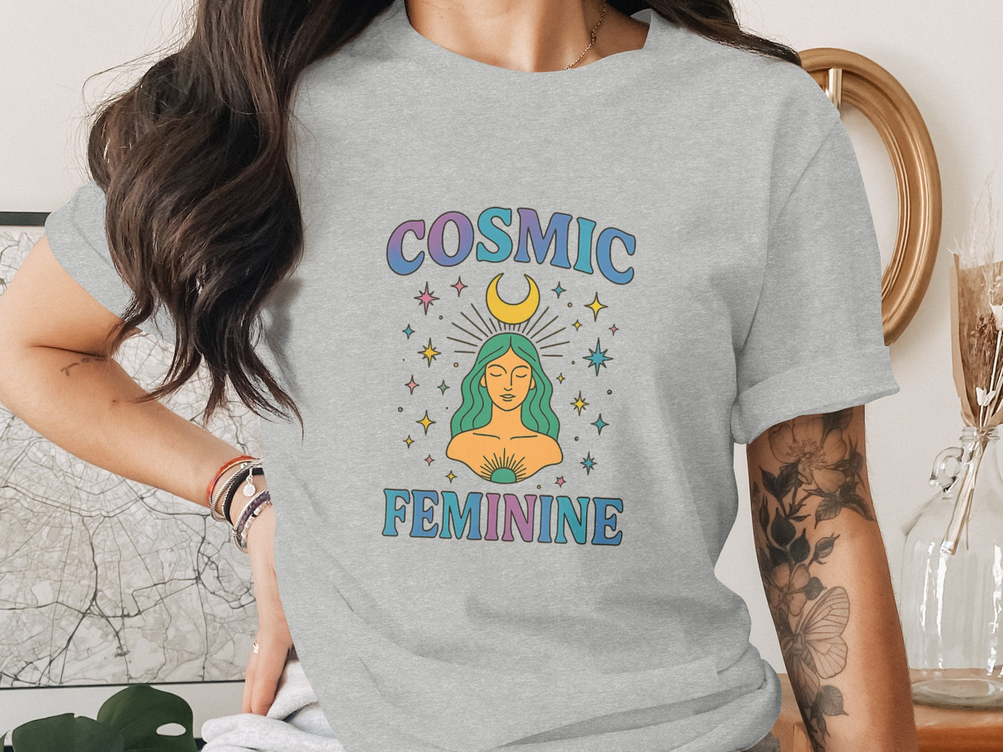 Cosmic Feminine Graphic Tee Shirt product type