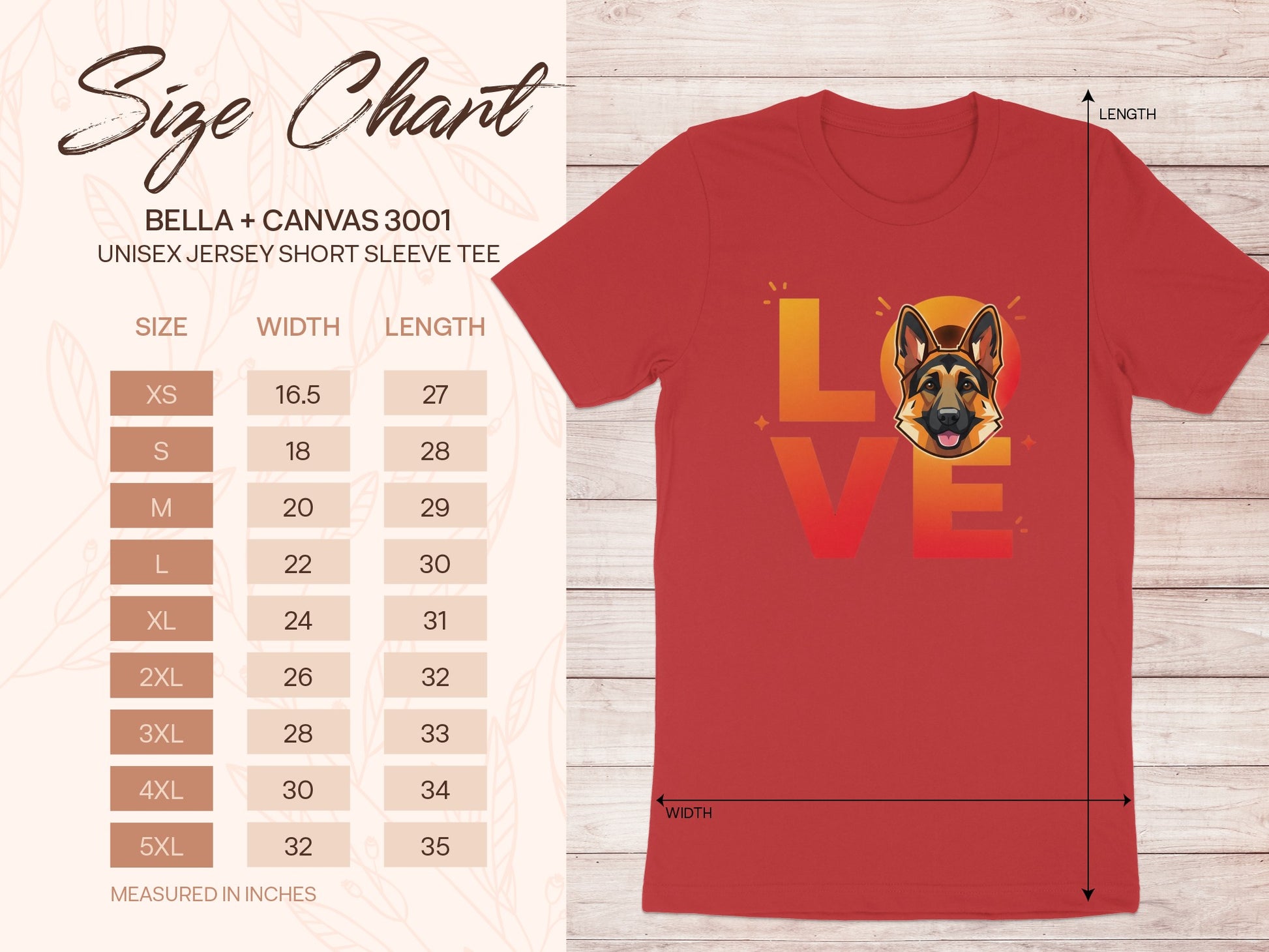 Love German Shepherd Graphic Tee Shirt product type