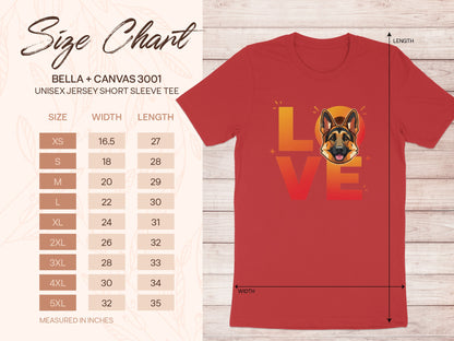 Love German Shepherd Graphic Tee Shirt product type