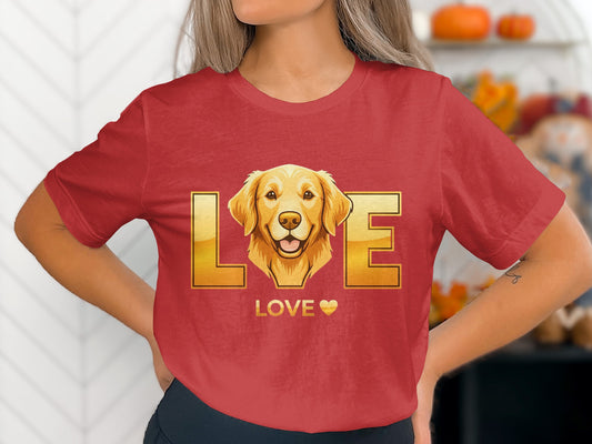 Adorable Golden Retriever Love Graphic Shirt product