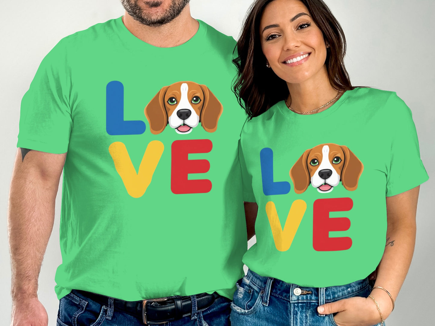 Love Beagle Graphic Couple Matching T-Shirt product type