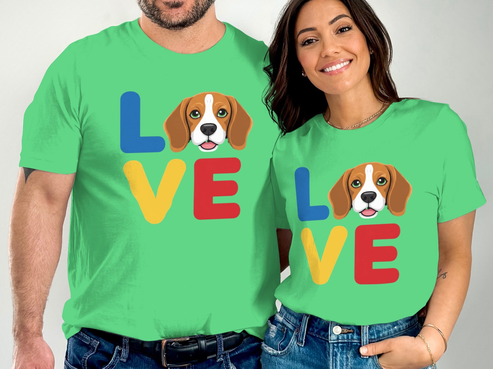 Love Beagle Graphic Couple Matching T-Shirt product type