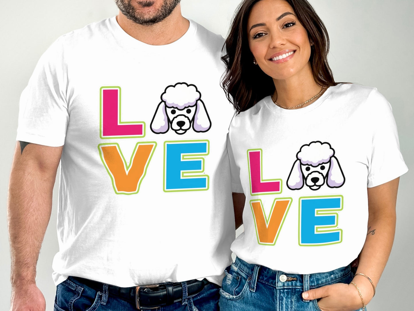 Colorful LOVE Design with Dog Face Graphic product type