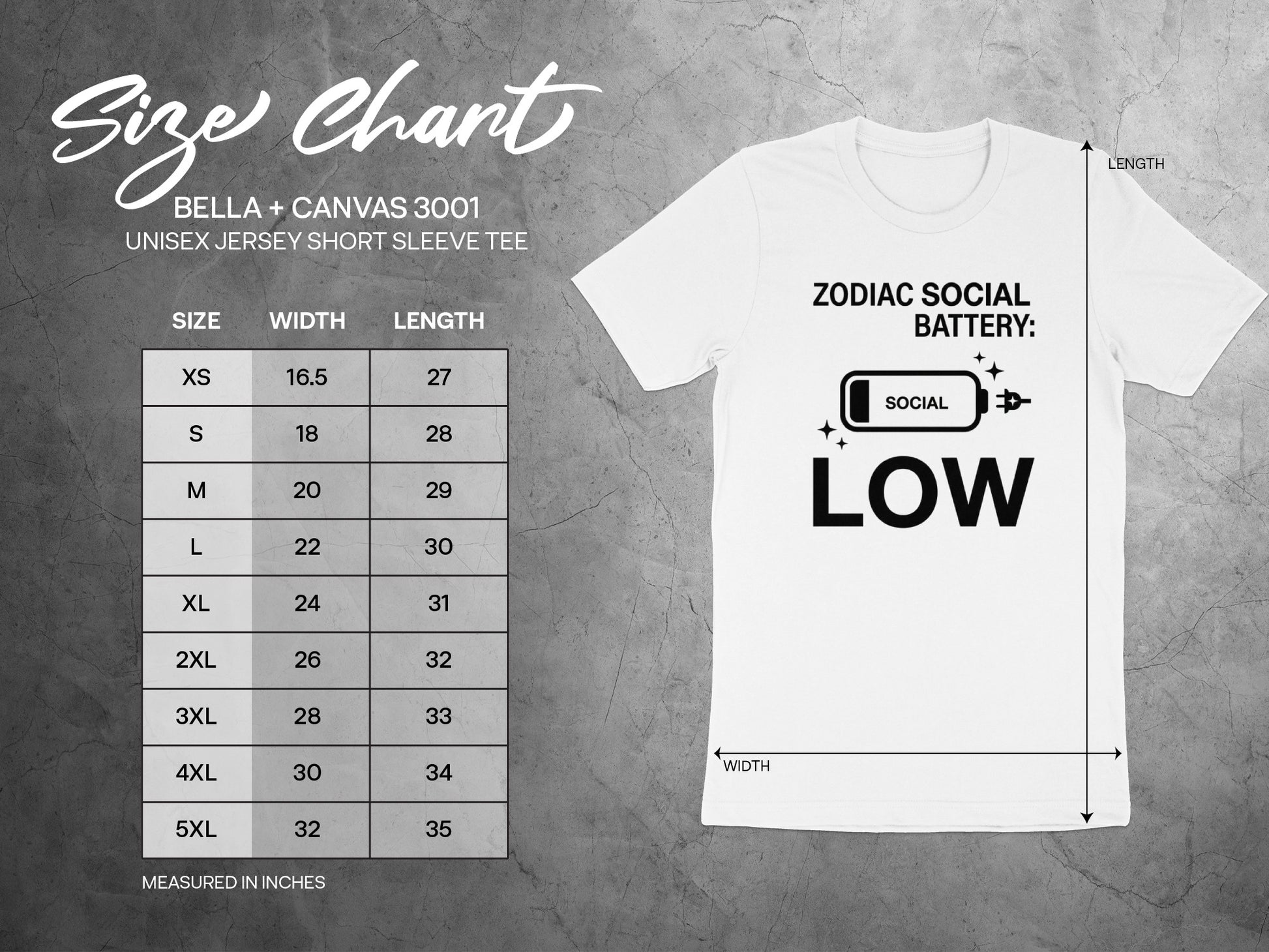 Zodiac Social Battery Low Shirt Short Sleeve Tee