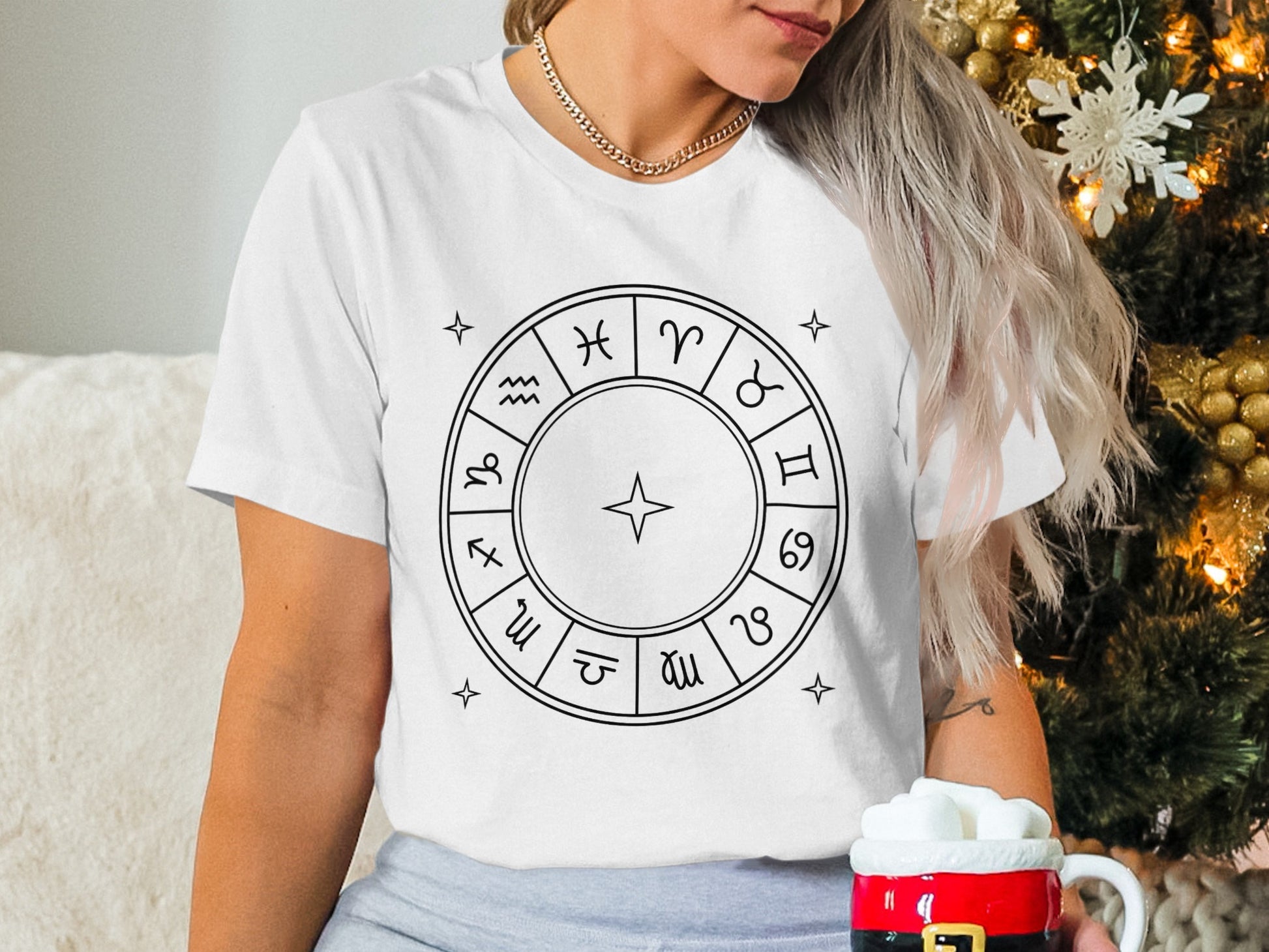 Zodiac Sign Wheel with Star Design Shirt