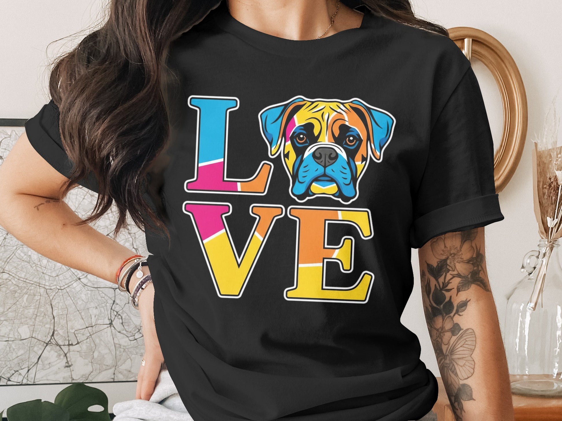 Colorful Dog Love Print Graphic Unisex Fashion product