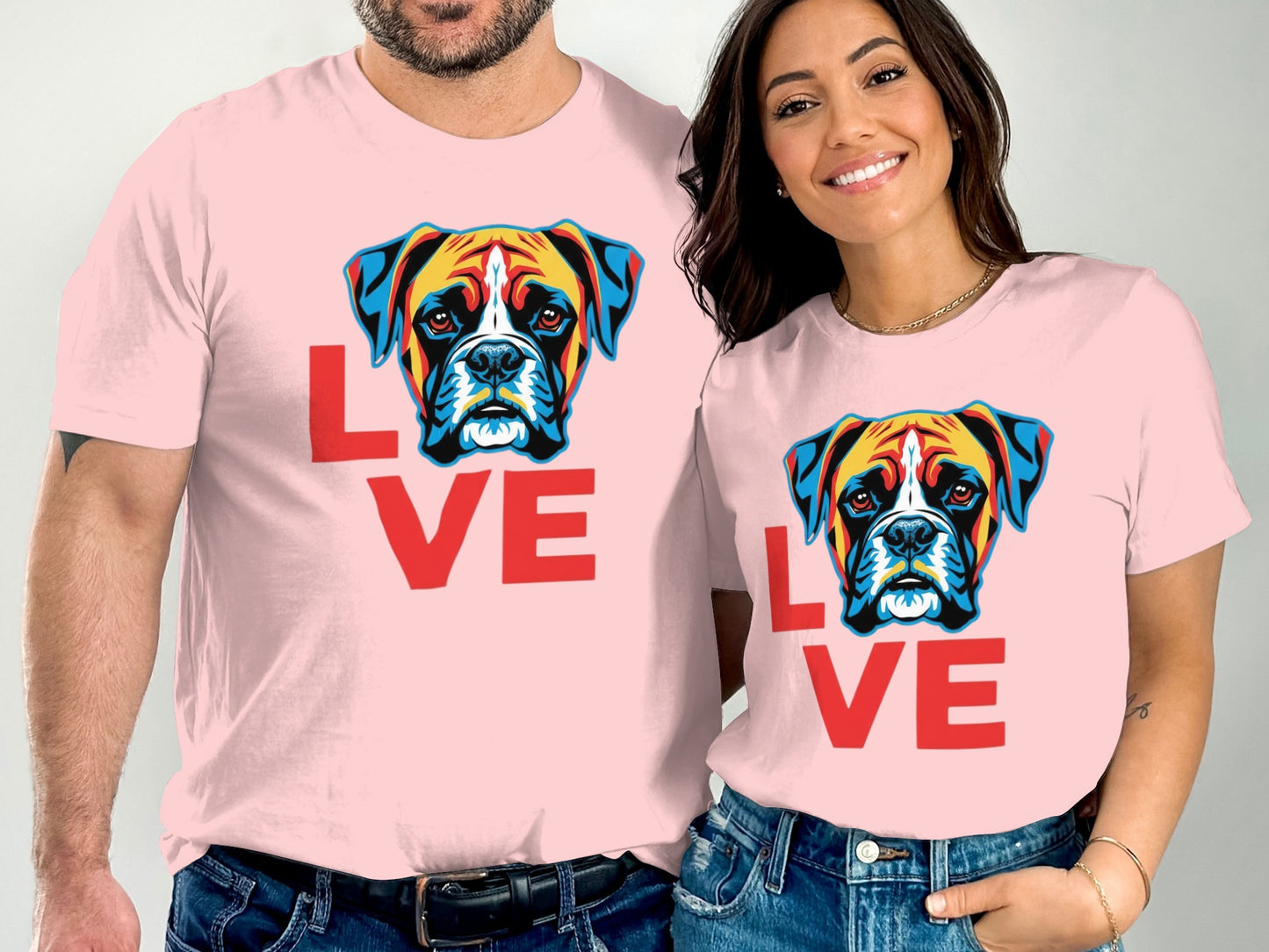 Boxer Dog Love Graphic Print T-Shirt product type
