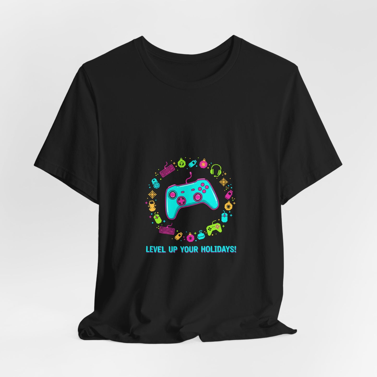 Level Up Your Holidays Tee | Gamer Shirt, Pixel Controller Design