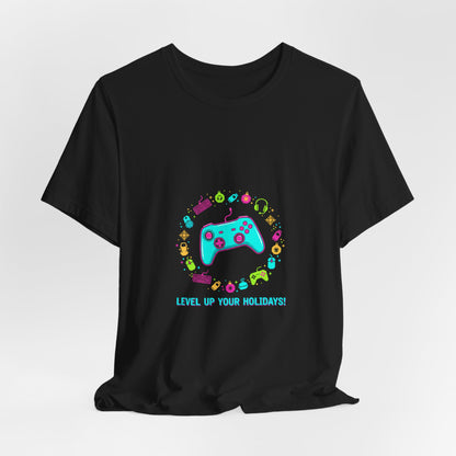 Level Up Your Holidays Tee | Gamer Shirt, Pixel Controller Design