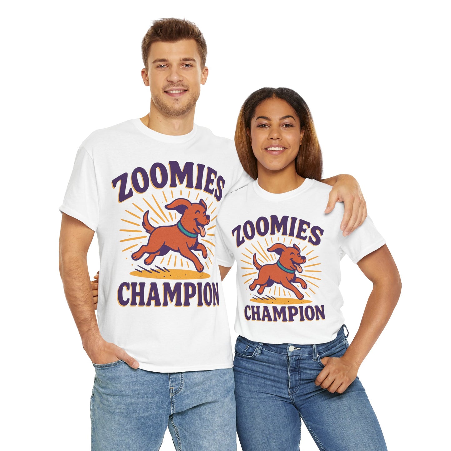 Dog Lover's Zoomies Champion Tee, Unisex Heavy Cotton Tee for Pet Parents, Perfect Gift for Birthdays, Dog Days, Animal Lovers, Casual Wear