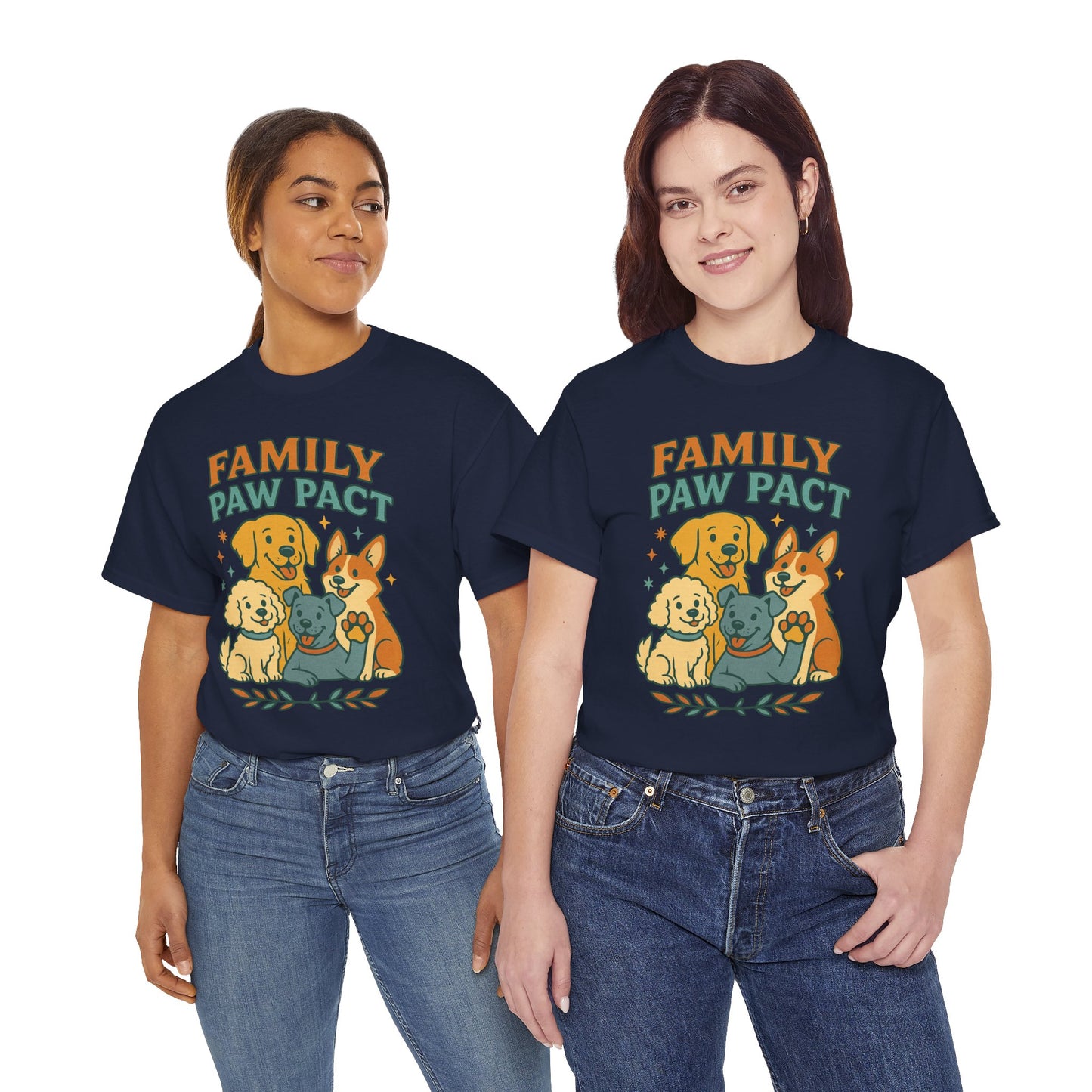 Paw Pact Family Tee: Dog Lovers Shirt, Unisex Cotton Tee, Pet Lover Gift, Animal Family T-Shirt, Adoption Celebration Apparel