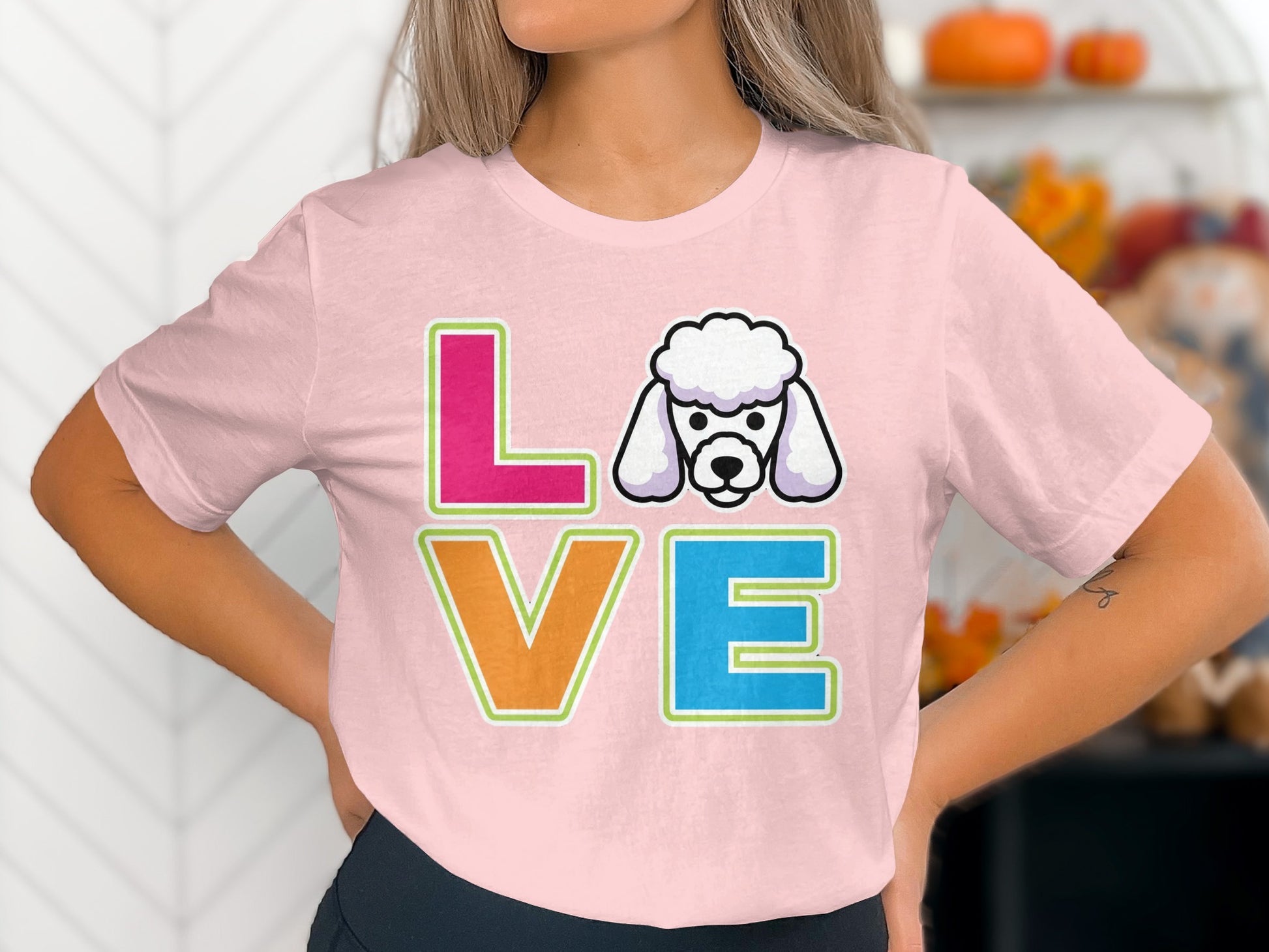 Love Poodle Colorful Graphic Tee Shirt product type