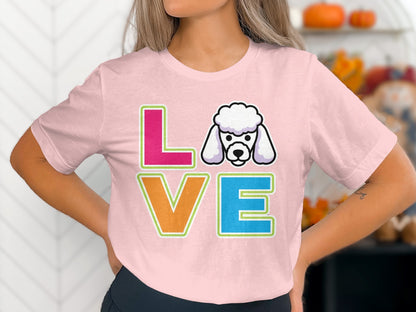 Love Poodle Colorful Graphic Tee Shirt product type