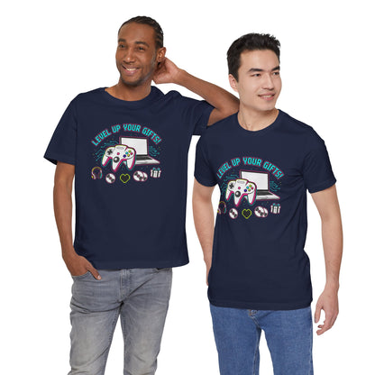 Level Up Your Gear Tee — Gamer T‑Shirt for Hobbyists & Passionate Players