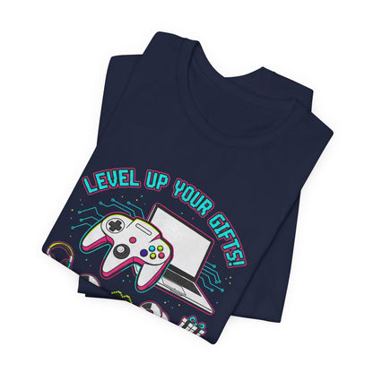 Level Up Your Gear Tee — Gamer T‑Shirt for Hobbyists & Passionate Players