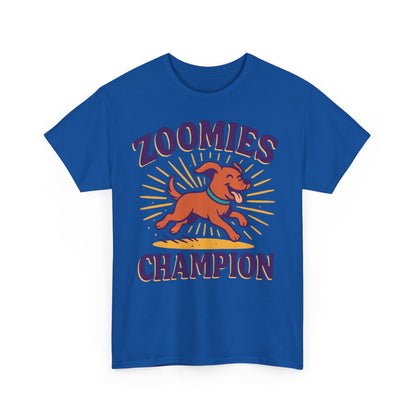 Dog Lover's Zoomies Champion Tee, Unisex Heavy Cotton Tee for Pet Parents, Perfect Gift for Birthdays, Dog Days, Animal Lovers, Casual Wear