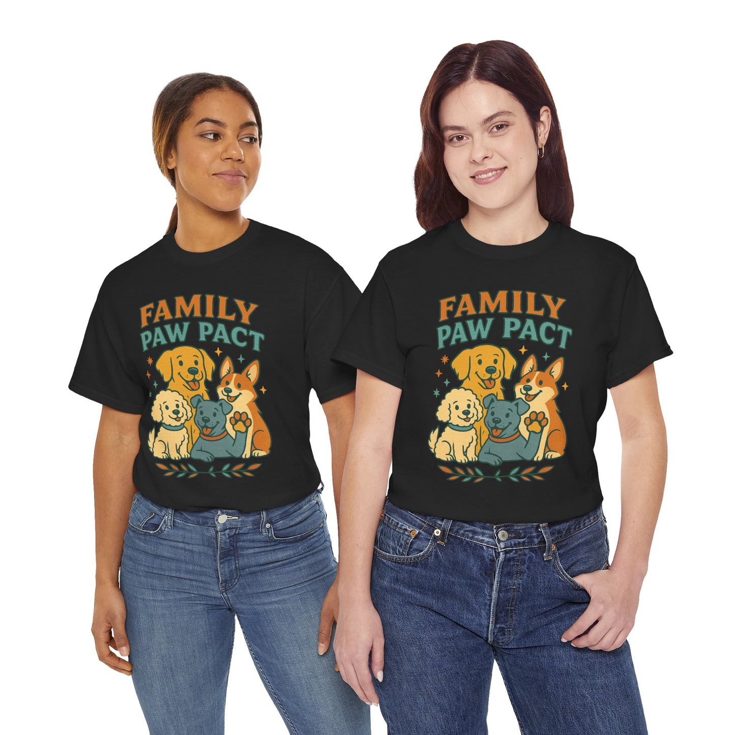 Paw Pact Family Tee: Dog Lovers Shirt, Unisex Cotton Tee, Pet Lover Gift, Animal Family T-Shirt, Adoption Celebration Apparel