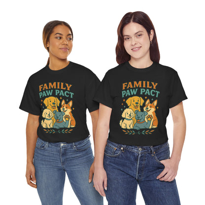 Paw Pact Family Tee: Dog Lovers Shirt, Unisex Cotton Tee, Pet Lover Gift, Animal Family T-Shirt, Adoption Celebration Apparel