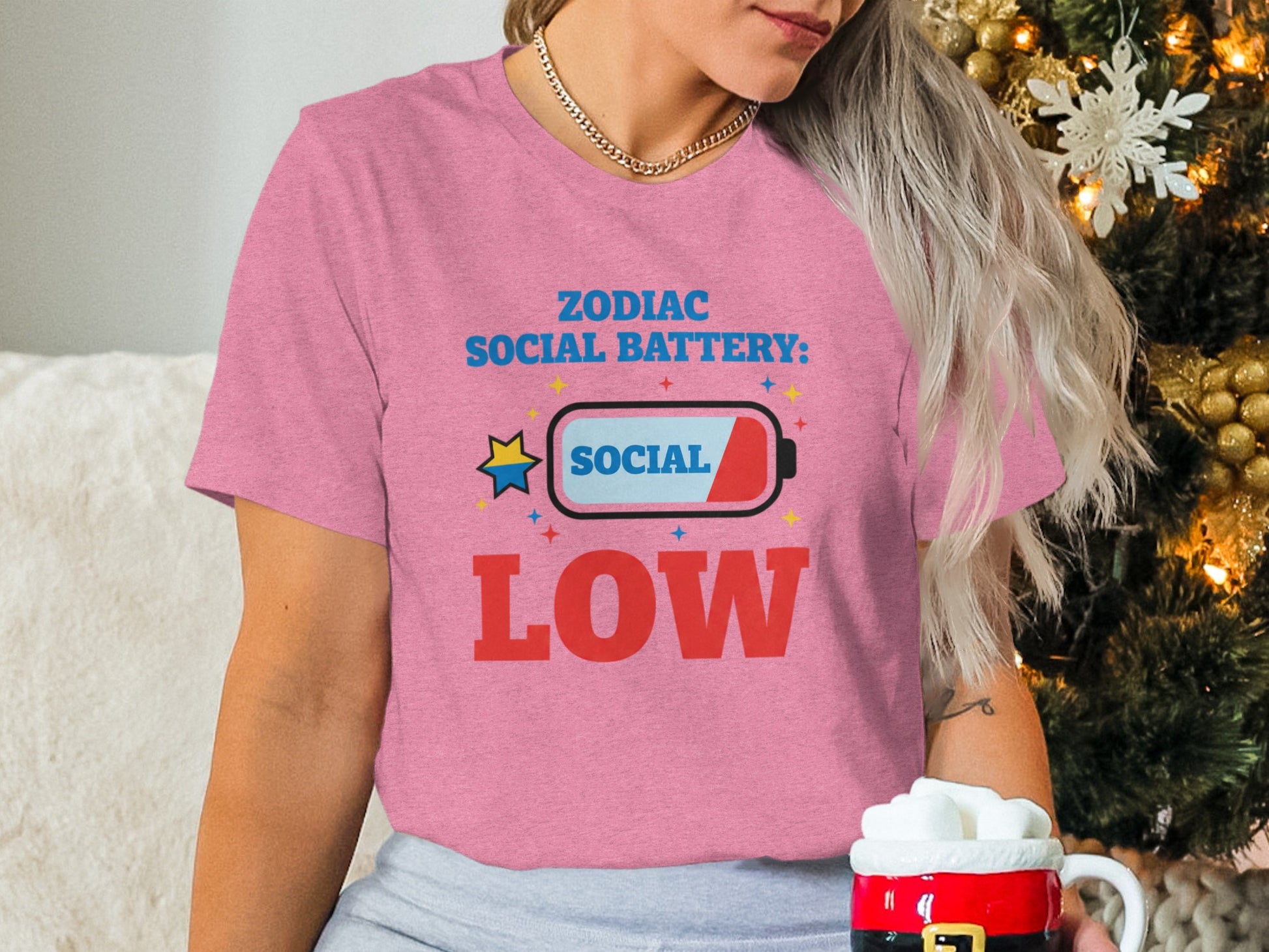 Zodiac Social Battery Social Low graphic tee