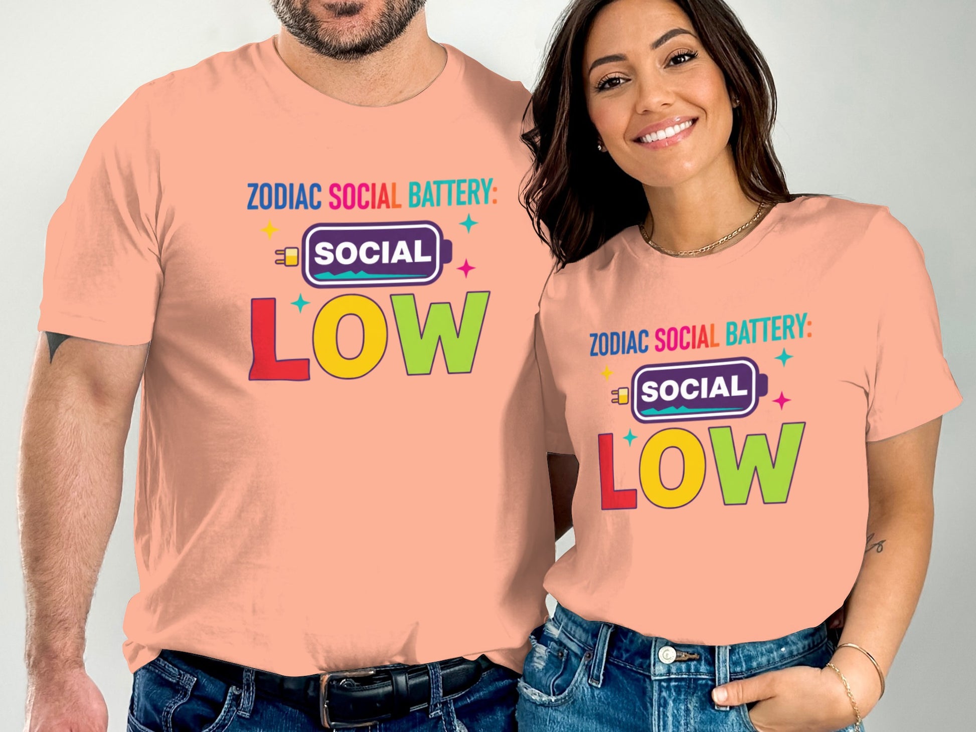 Zodiac Social Battery Low Graphic T-Shirt