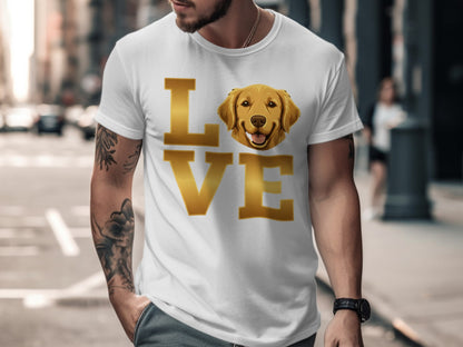 Golden Retriever Love Graphic White T-shirt product