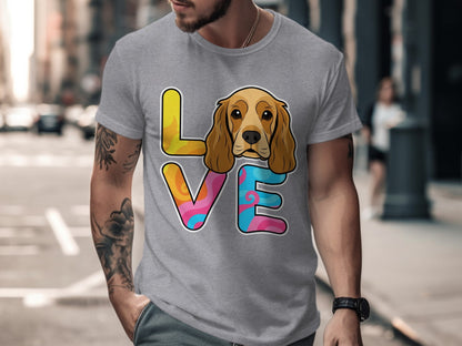 Love with Dog Graphic Print Grey Shirt product type