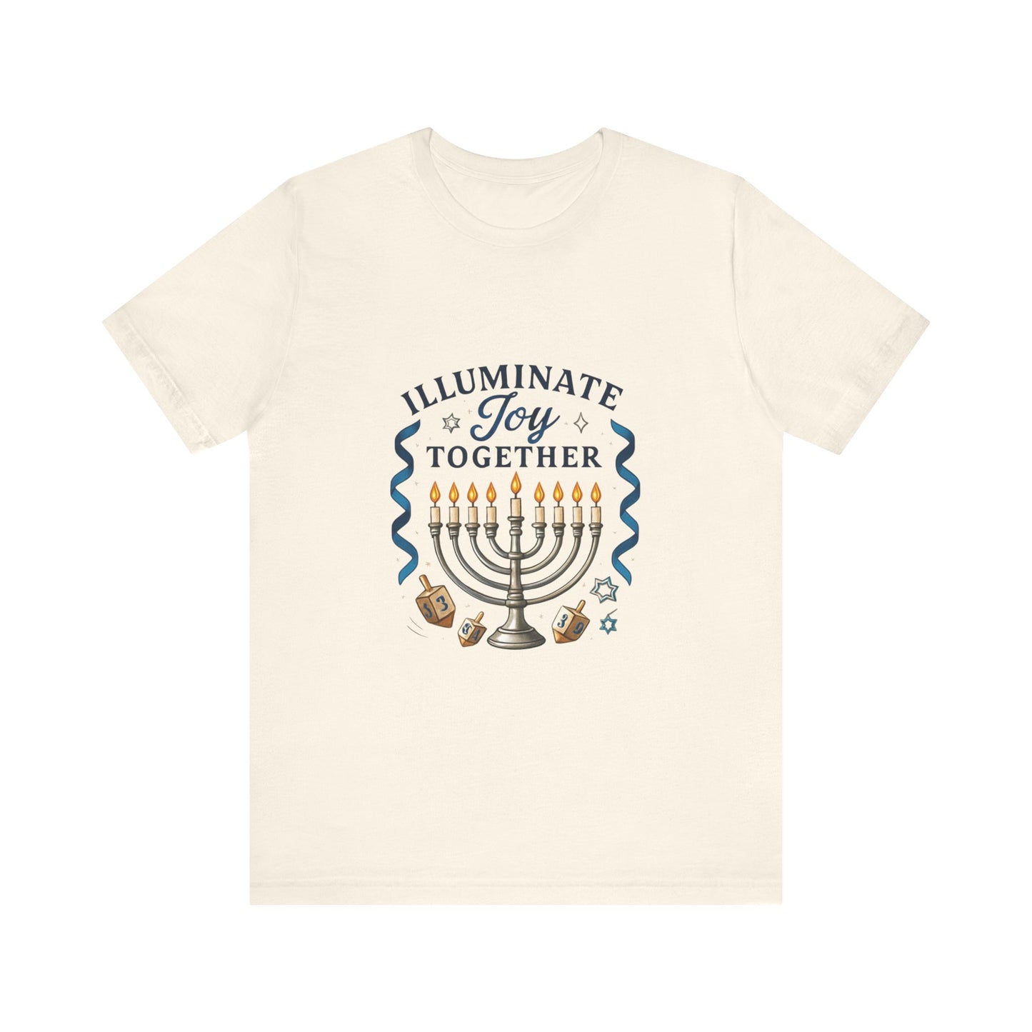 Hanukkah Menorah Tee — "Illuminate Joy Together" Holiday T-Shirt