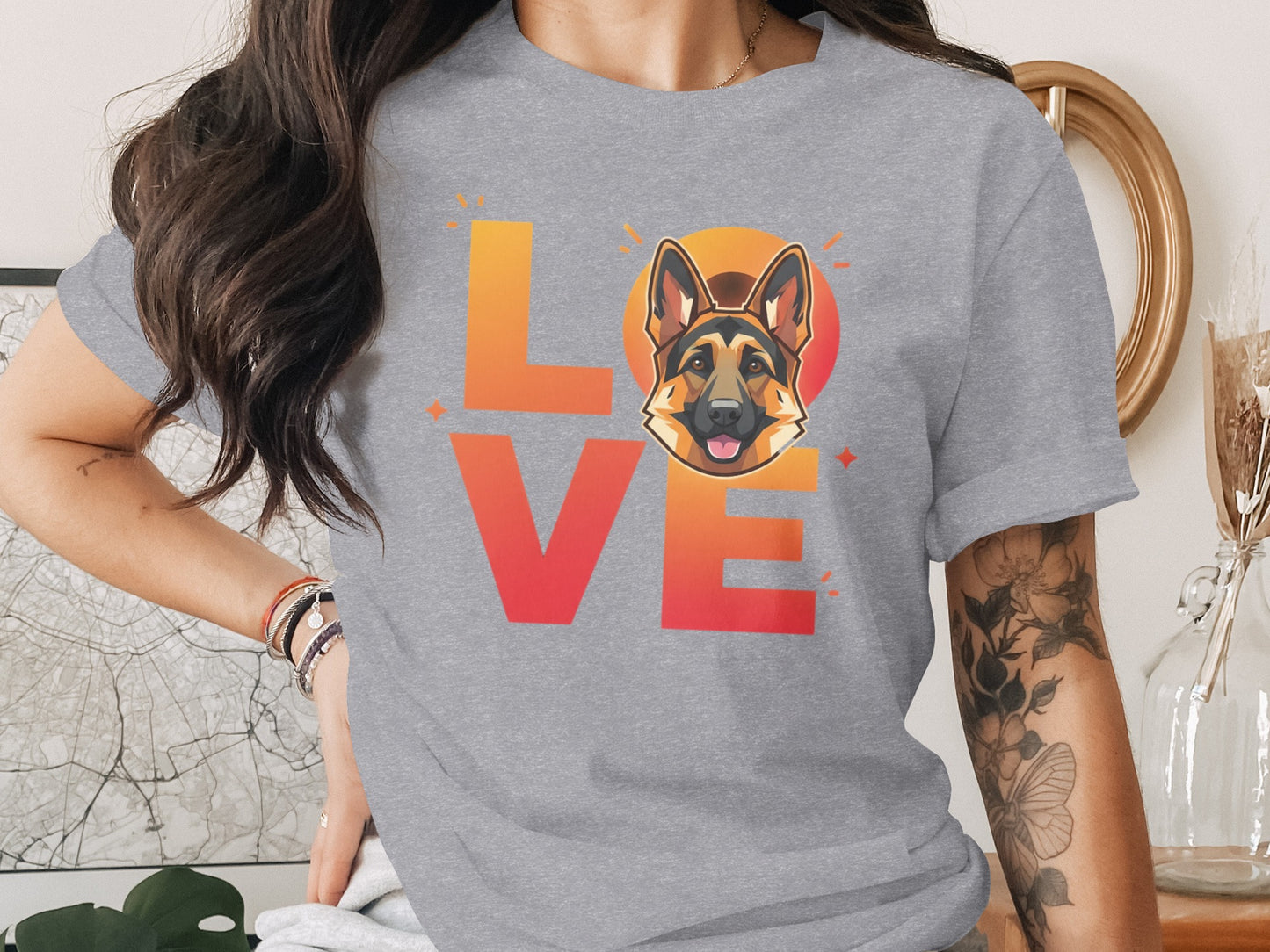 German Shepherd Love Graphic T-shirt product