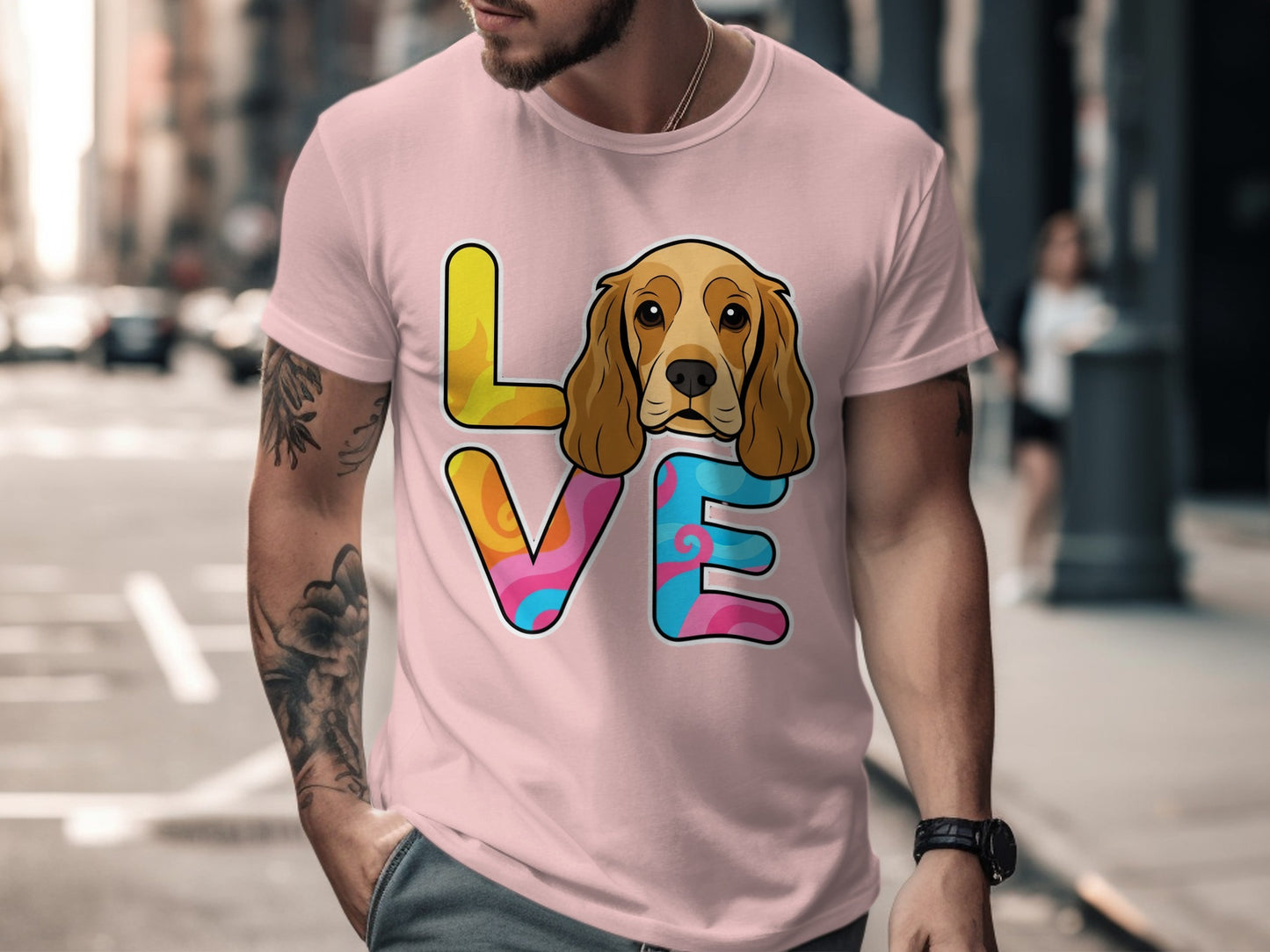 Colorful Love Dog Graphic Design Shirt product type