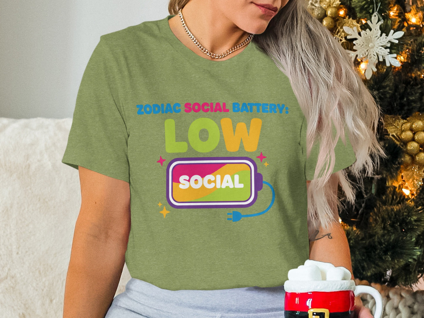 Zodiac Social Battery Low Social Graphic Tee